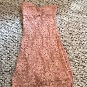 Pink strapless pink Free People dress